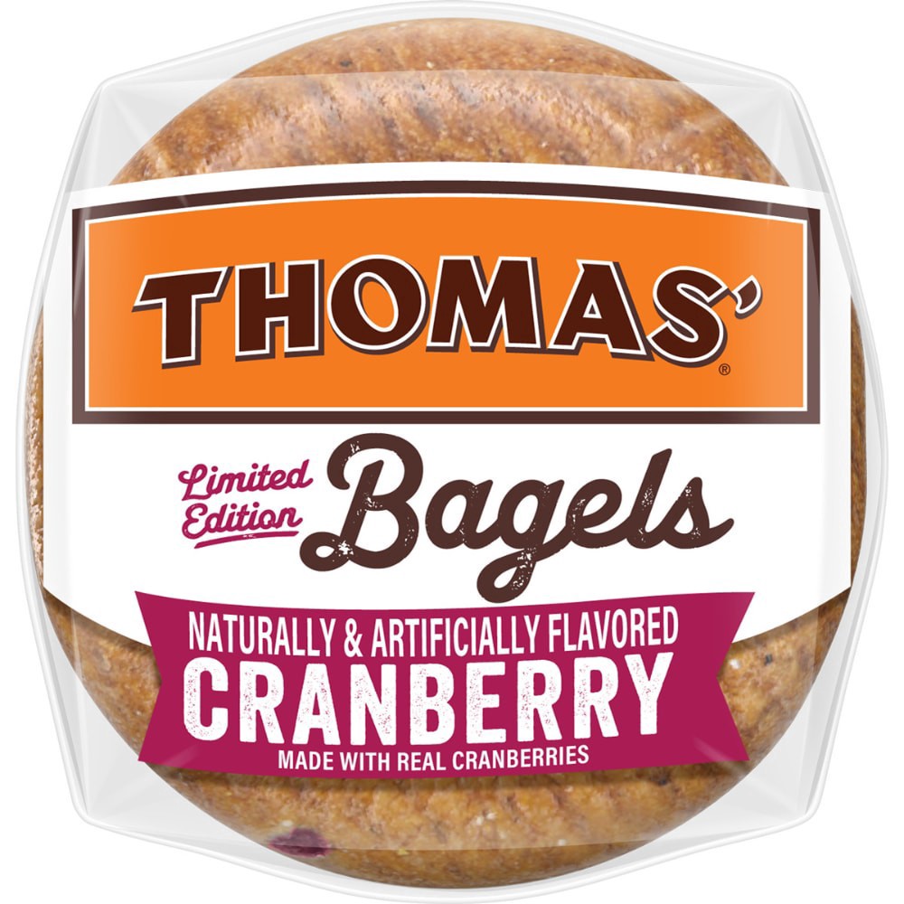 slide 5 of 5, Thomas' Limited Edition Cranberry Bagels, 5 count, 15.8 oz, 6 ct; 20 oz