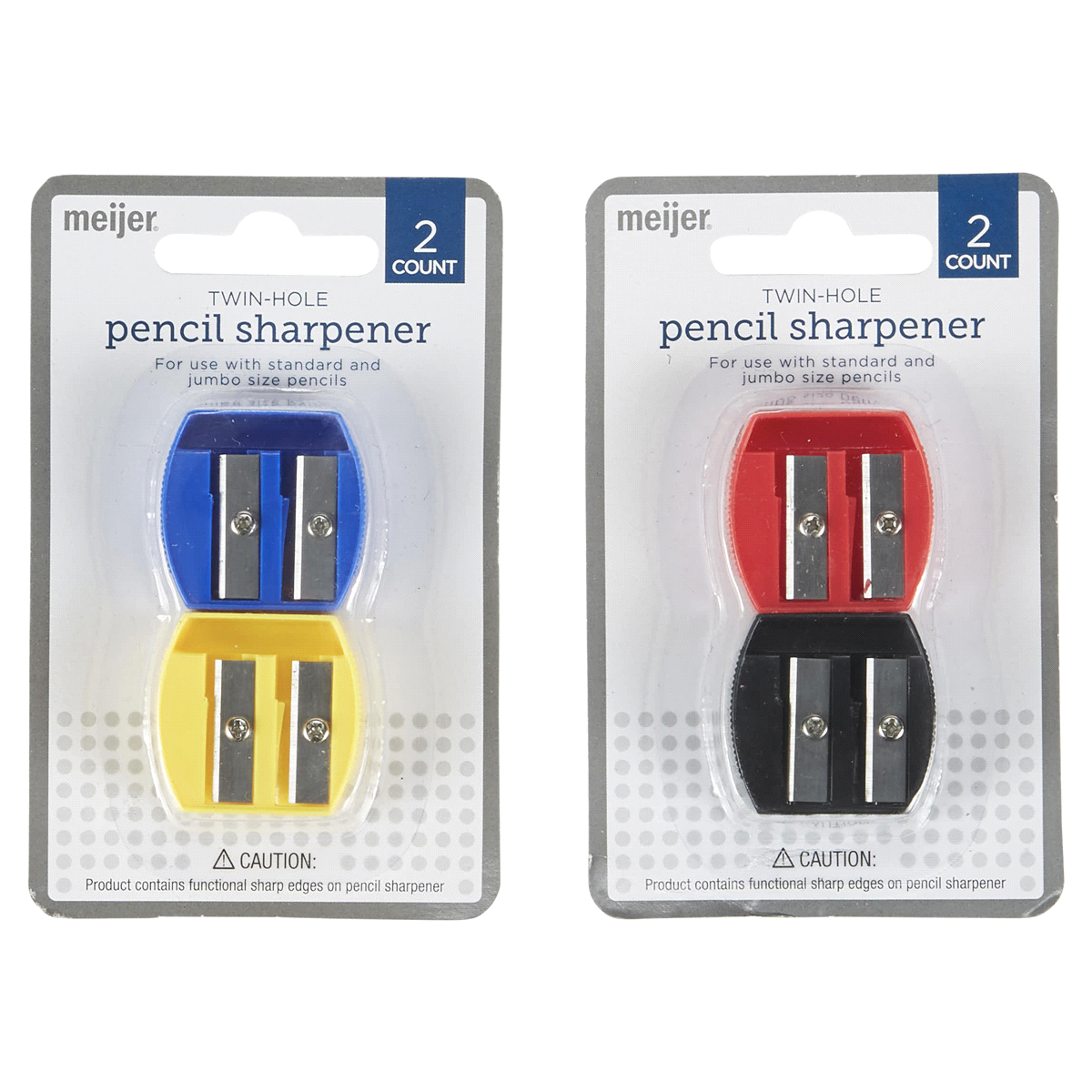 slide 1 of 1, Meijer Small Twin Hole Pencil Sharpener, 2 ct