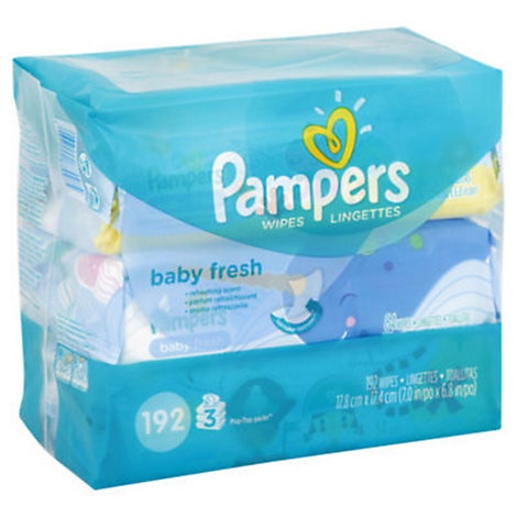 slide 1 of 1, Pampers Wipes Baby Fresh Travel Packs, 192 ct