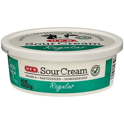 slide 1 of 1, H-E-B Regular Sour Cream, 8 oz
