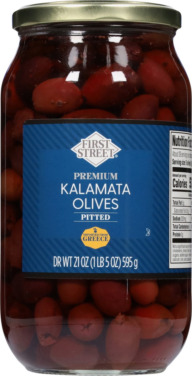 slide 12 of 13, First Street Fs Kalamata Olives, 21 oz