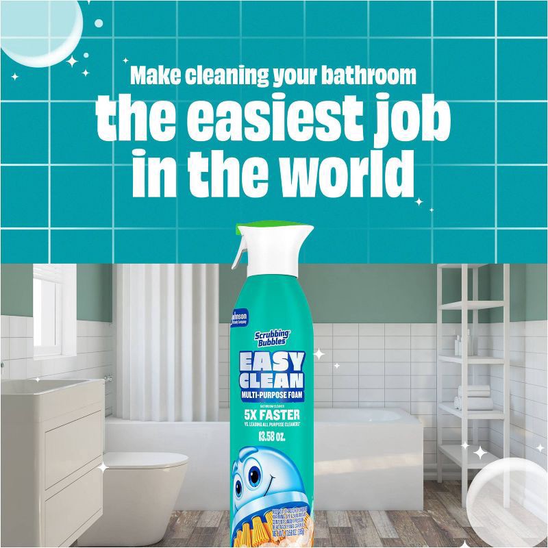 slide 8 of 12, Scrubbing Bubbles Easy Clean Multi-purpose Foam Bathroom Cleaner, Aerosol Spray, 13.58 fl. oz., 13.58 oz