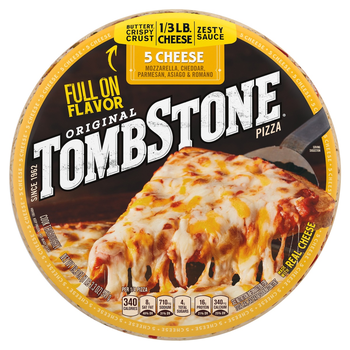 slide 1 of 9, Tombstone Original 5 Cheese Frozen Pizza - 18.5oz, 19.3 oz