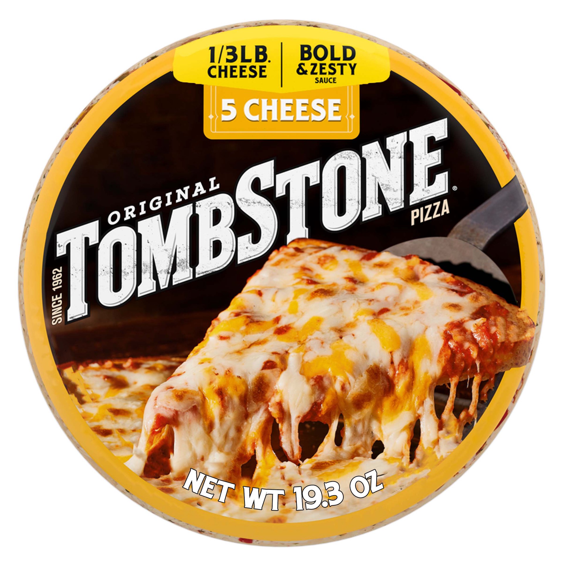 slide 1 of 12, Tombstone Original Crust Pizza, 5 Cheese Pizza, Freezer Pizza (Frozen), 19.3 oz