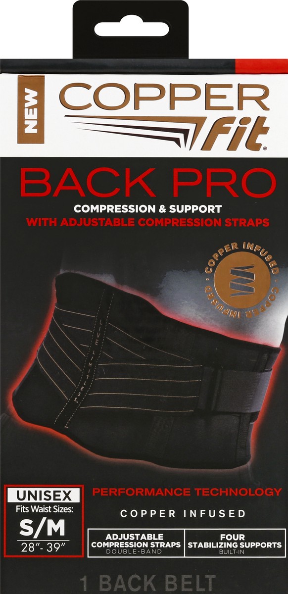 slide 1 of 9, Copper Fit Back Pro Unisex Small/Medium Back Belt 1 ea, 1 ct