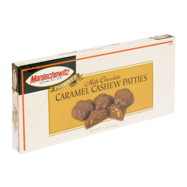 slide 1 of 1, Manischewitz Caramel Cashew Patties, 5 oz