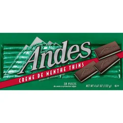 Andes Creme De Menthe Thins 28 Each