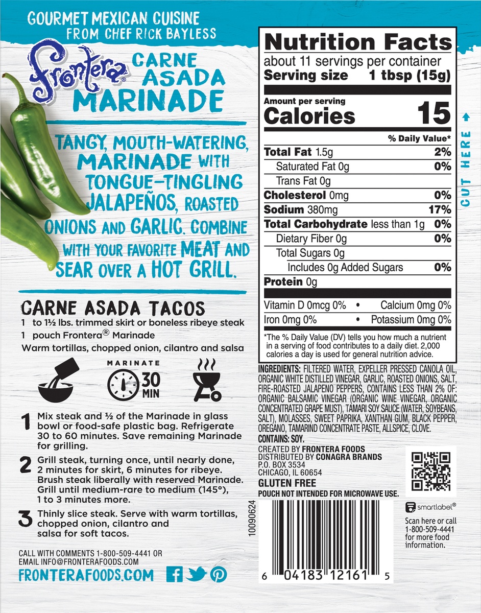 slide 5 of 6, Frontera Carne Asada Marinade With Jalapeno + Garlic, 6 oz