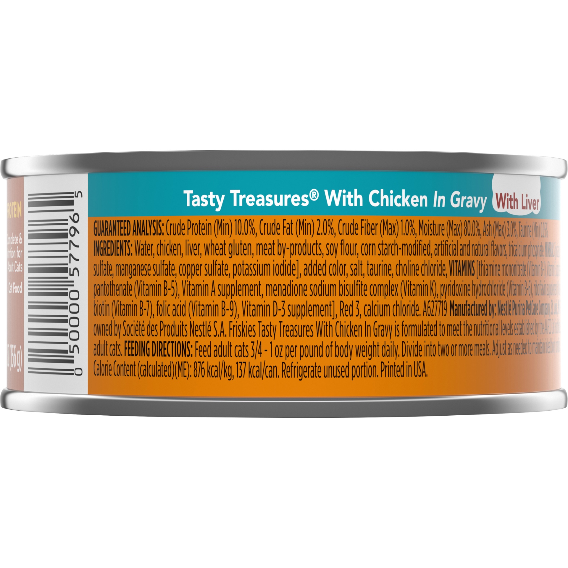 slide 4 of 7, Friskies Tasty Treasures With Chicken And Liver In Gravy Adult Wet Cat Food, 5.5 oz