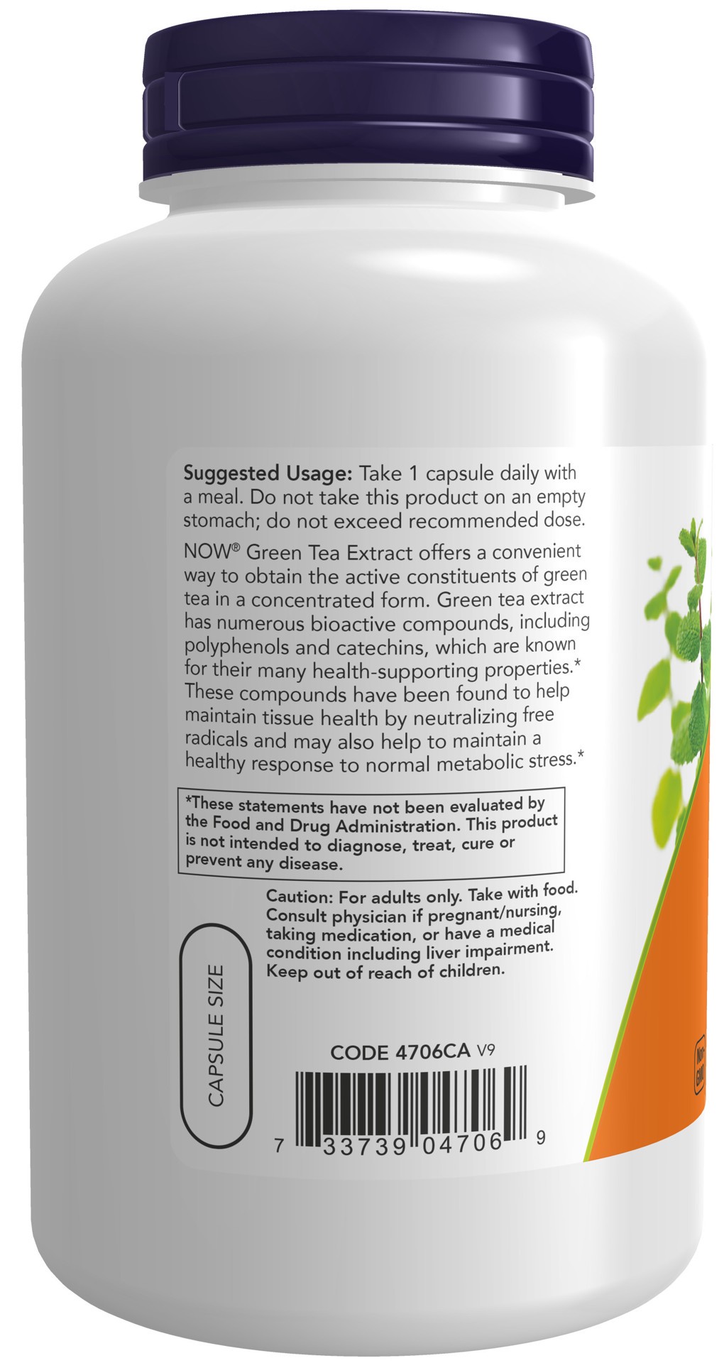 slide 3 of 4, NOW Foods Green Tea Extract 400 mg - 250 Veg Capsules, 250 ct