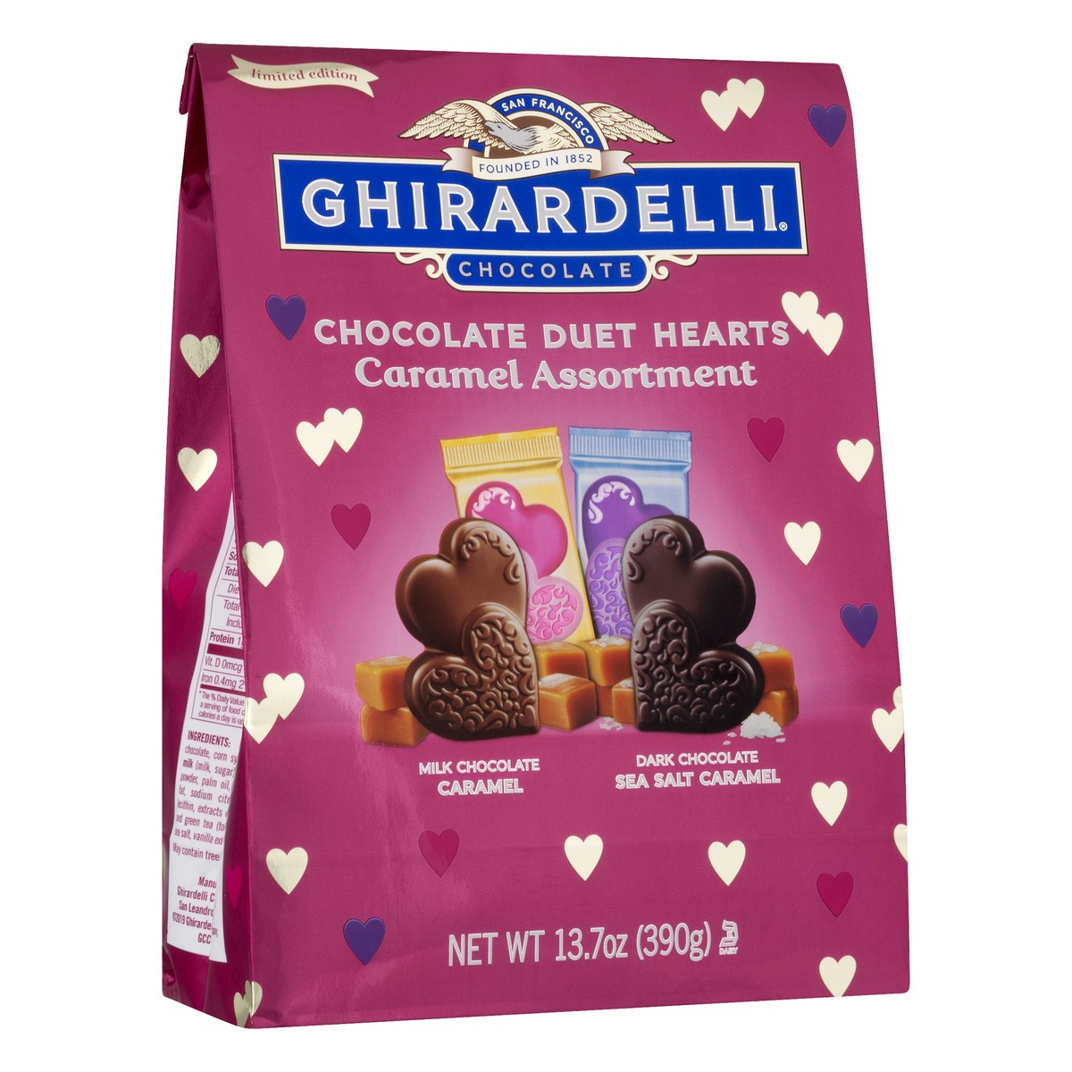 slide 11 of 11, Ghirardelli Limited Edition Duet Hearts Caramel Chocolate 13.7 oz, 13.7 oz