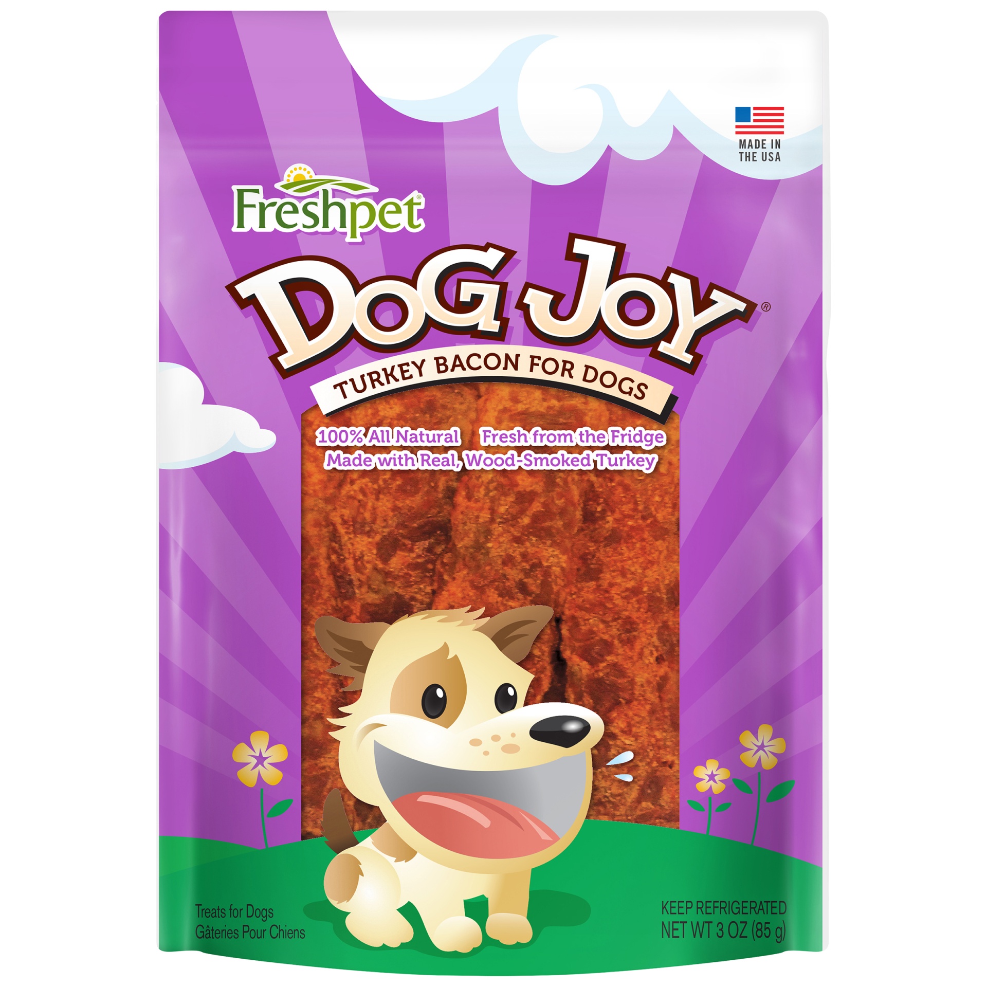 slide 1 of 1, Freshpet Dog Joy Fresh Turkey Bacon Treats, 3 oz