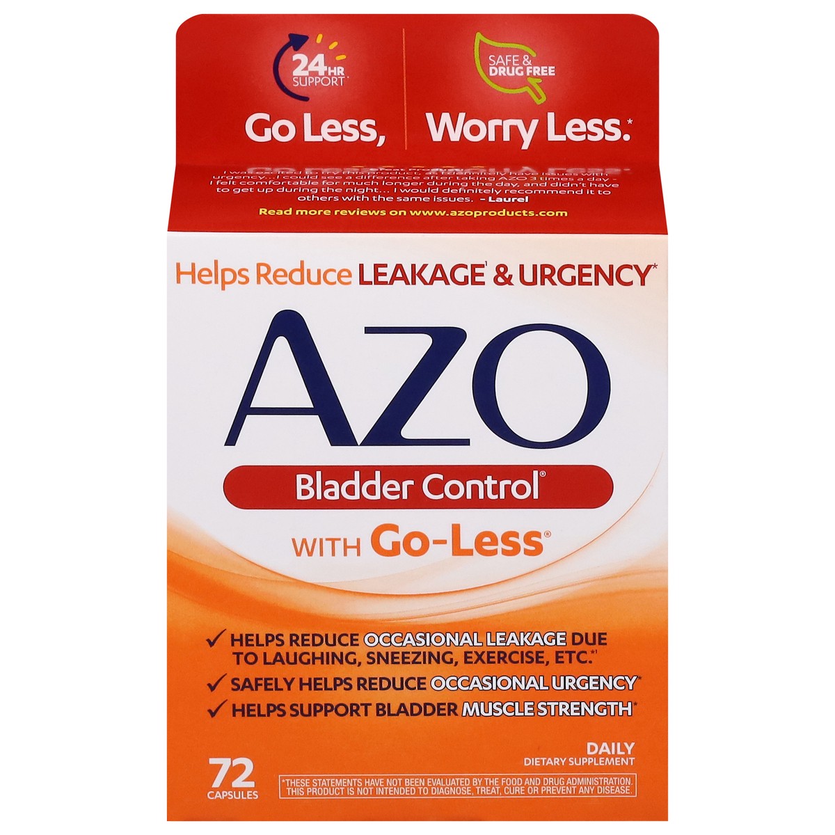 slide 2 of 4, AZO Daily Bladder Control with Go-Less 72 Capsules, 72 ct