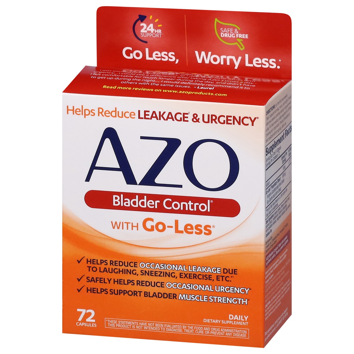 slide 4 of 4, AZO Daily Bladder Control with Go-Less 72 Capsules, 72 ct