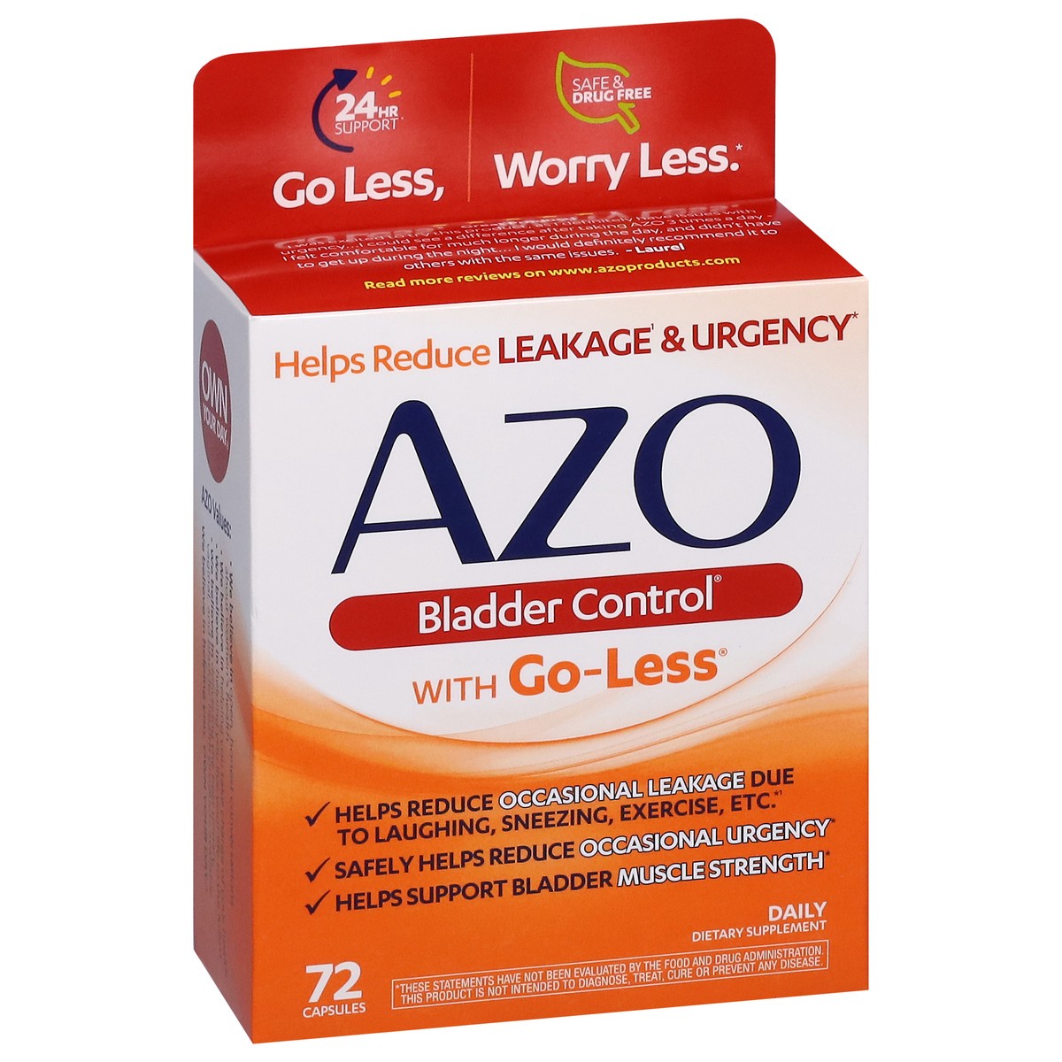 slide 3 of 4, AZO Daily Bladder Control with Go-Less 72 Capsules, 72 ct