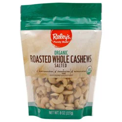 Raley's Purely Made Organic Cashews Roasted & Salted 8 Oz