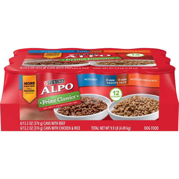 slide 1 of 9, Purina ALPO Wet Dog Food Variety Pack, Prime Classics, 9.9 lb