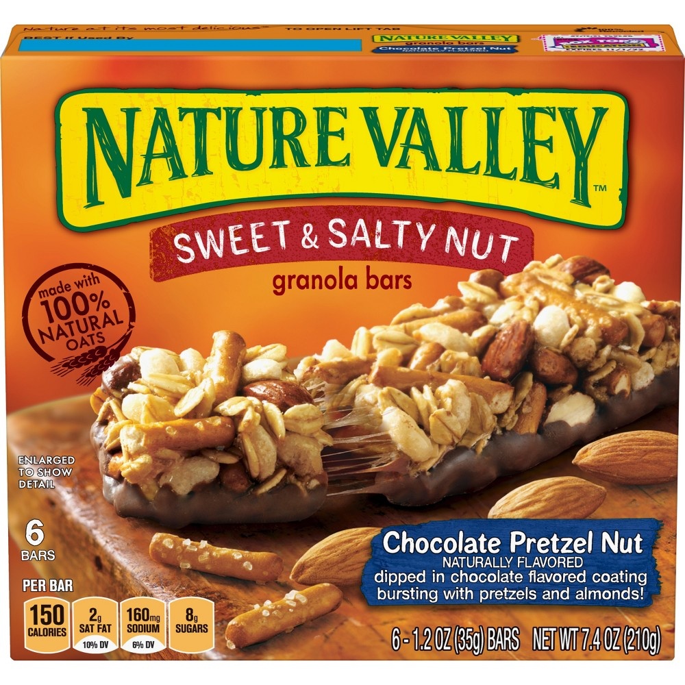 slide 8 of 8, Nature Valley Sweet & Salty Chocolate Pretzel Nut Granola Bars, 6 ct; 1.2 oz