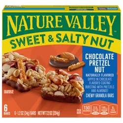 Nature Valley Granola Bars, Sweet and Salty Nut, Chocolate Pretzel, 6 Bars, 7.4 OZ