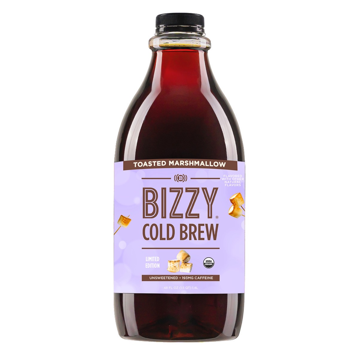 slide 1 of 1, Bizzy Coffee Bizzy Cold Brew Toasted Marshmallow Coffee, Organic, 48 fl oz