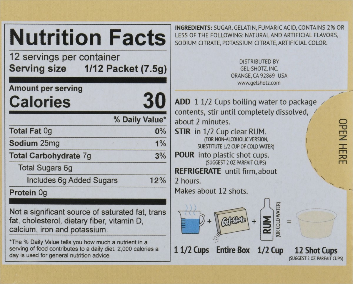 slide 14 of 14, Gel-Shotz Gel Shotz Pina Colada Gelatin, 3.17 oz