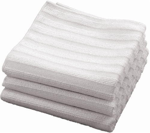 slide 1 of 1, Everyday Living Microfiber Scrubby Dishcloth - 3 Pack - White, 6 in x 6 in