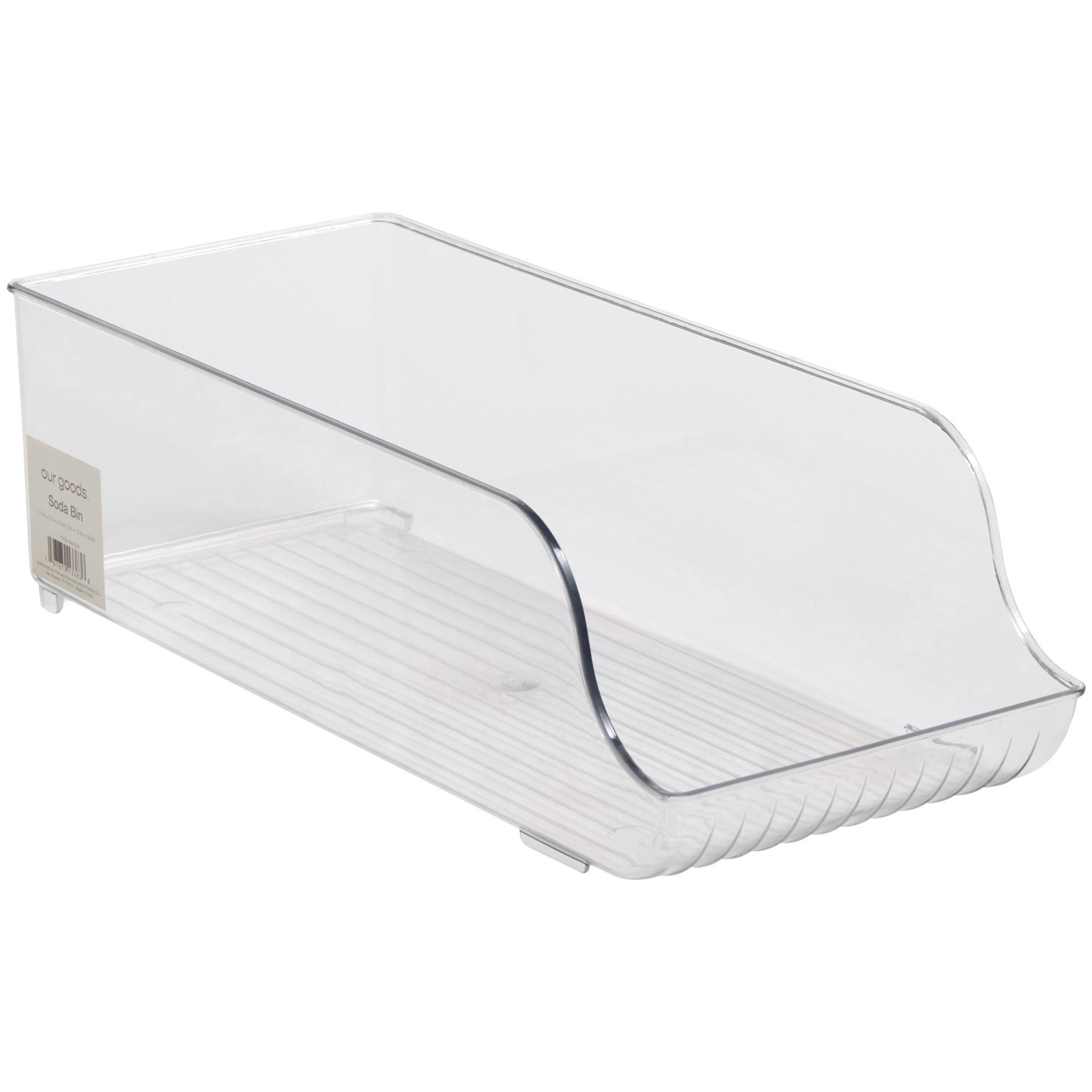 slide 1 of 1, our goods Soda Can Bin - Clear, 1 ct