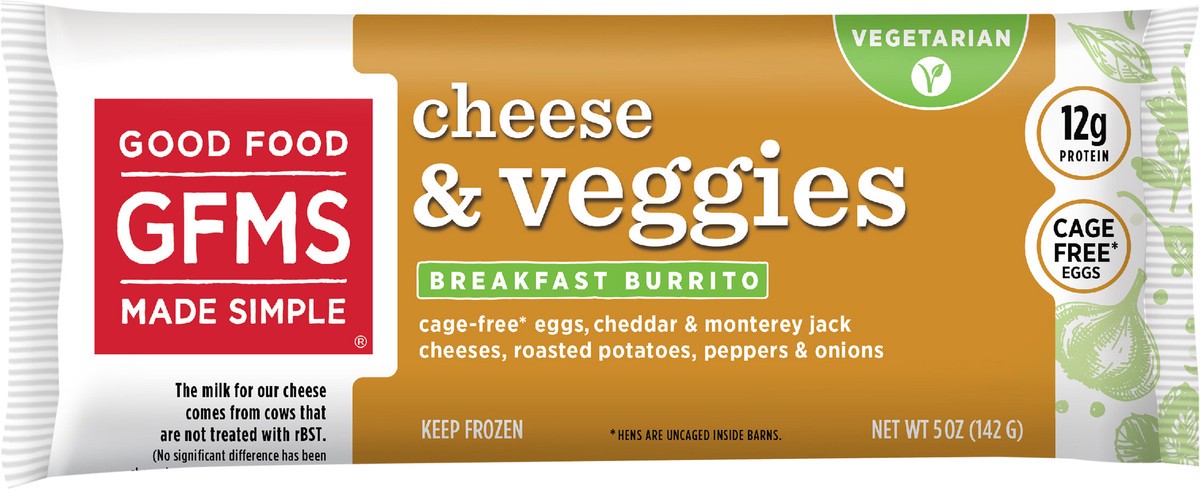 slide 3 of 3, Good Food Made Simple Cheese & Veggies Breakfast Burrito, 5 oz