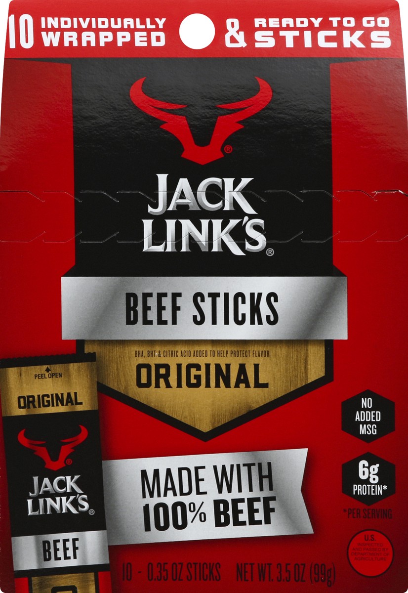 slide 4 of 4, Jack Link's Original Beef Sticks, 10 ct