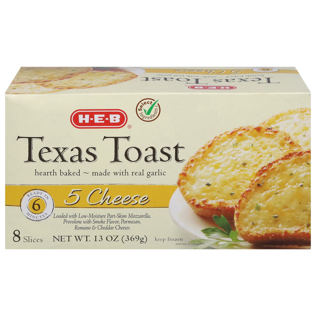 slide 1 of 1, H-E-B Five Cheese Texas Toast, 8 ct