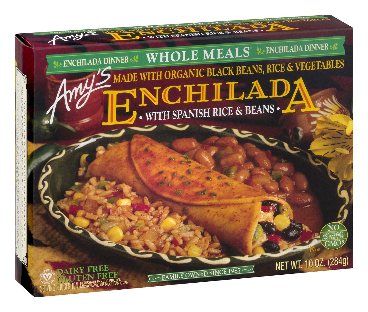 slide 3 of 9, Amy's Whole Meals, Enchilada w Spanish Rice, 10 oz