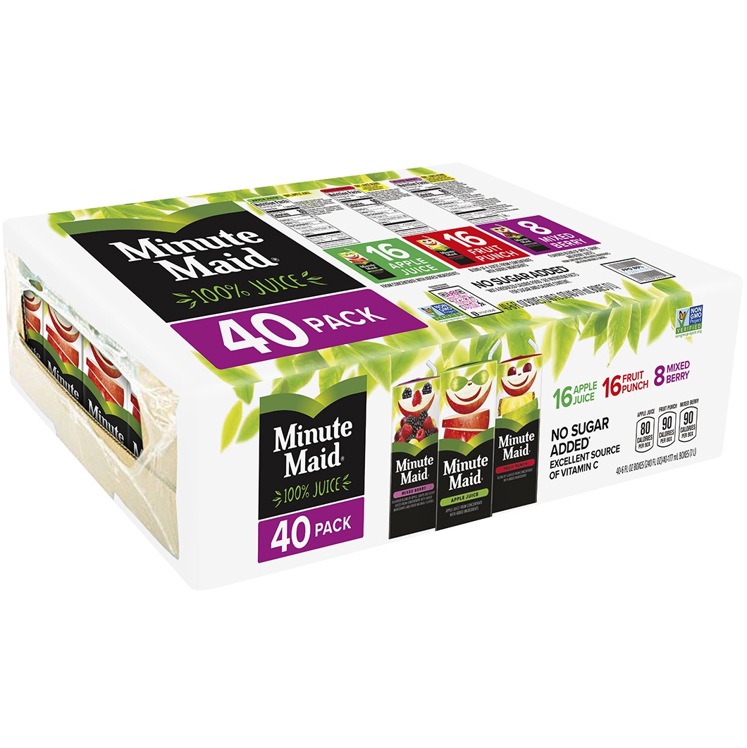 slide 1 of 2, Minute Maid Box Variety Pack, 40 x 5.8 oz