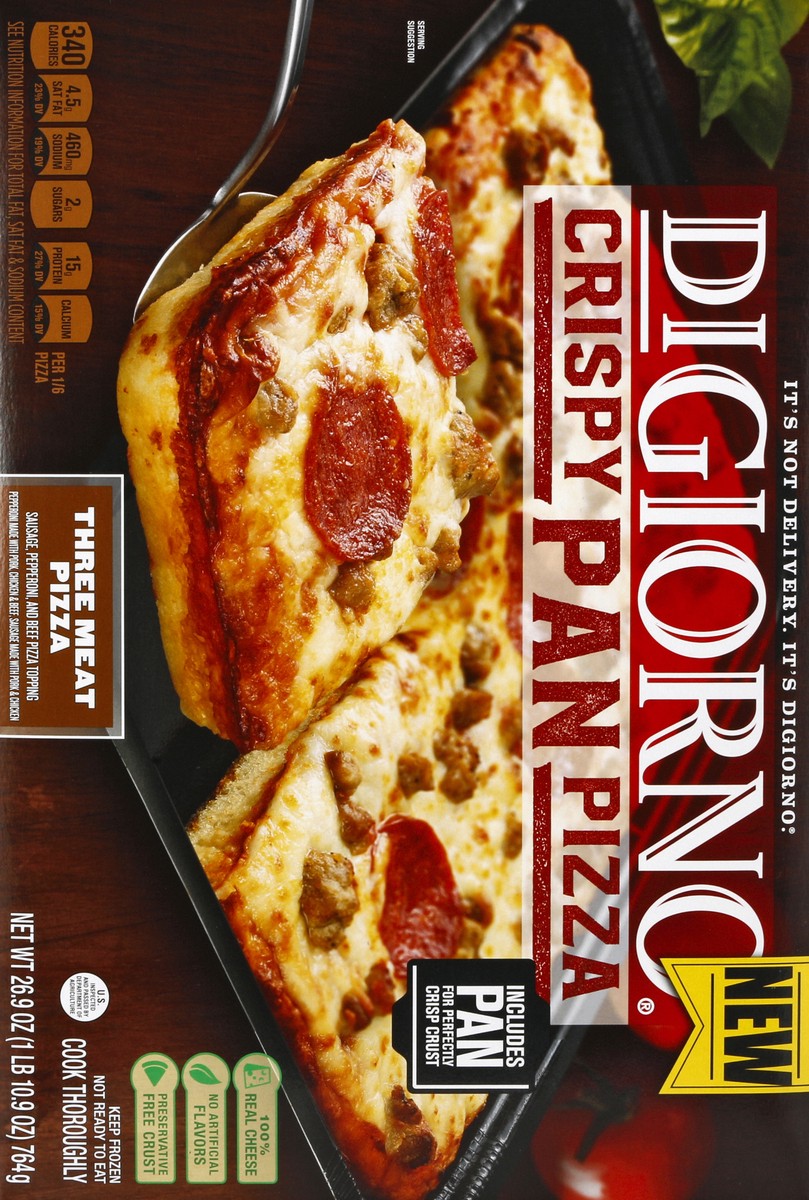 slide 5 of 5, DiGiorno Crispy Three Meat Pan Pizza, 26.9 oz