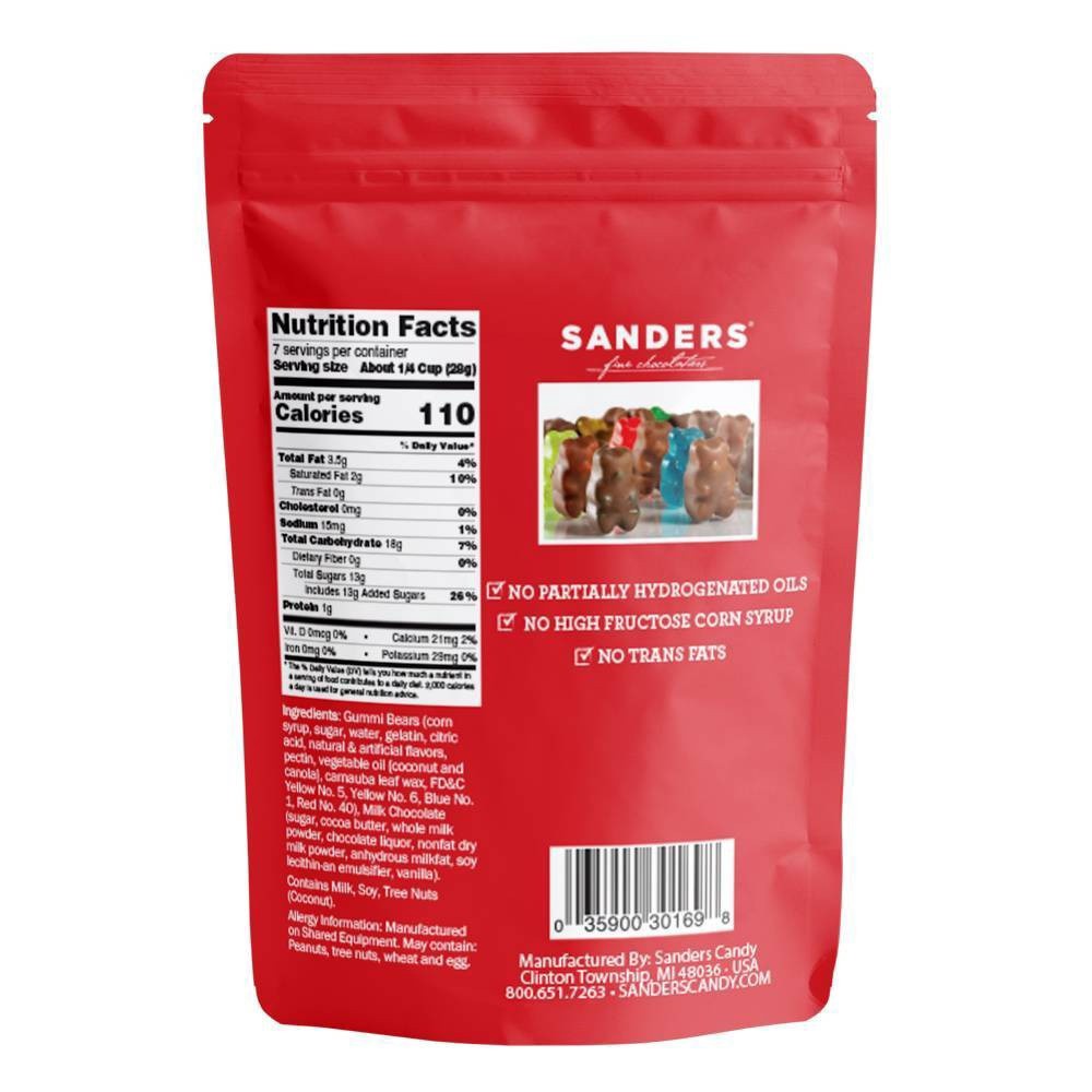 Sanders Milk Chocolate Gummi Bears 7 oz