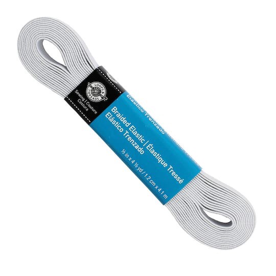 slide 1 of 3, 1/2" Braided Elastic By Loops & Threads, 1/2 in x 4.5 yd