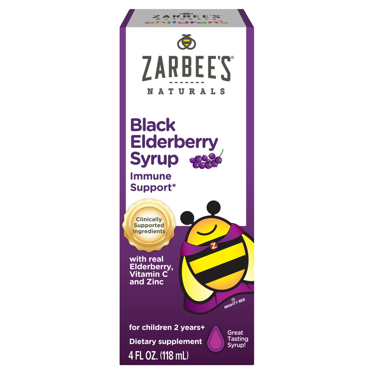 slide 1 of 8, Zarbee's Naturals Children's Elderberry Syrup, 4 fl oz