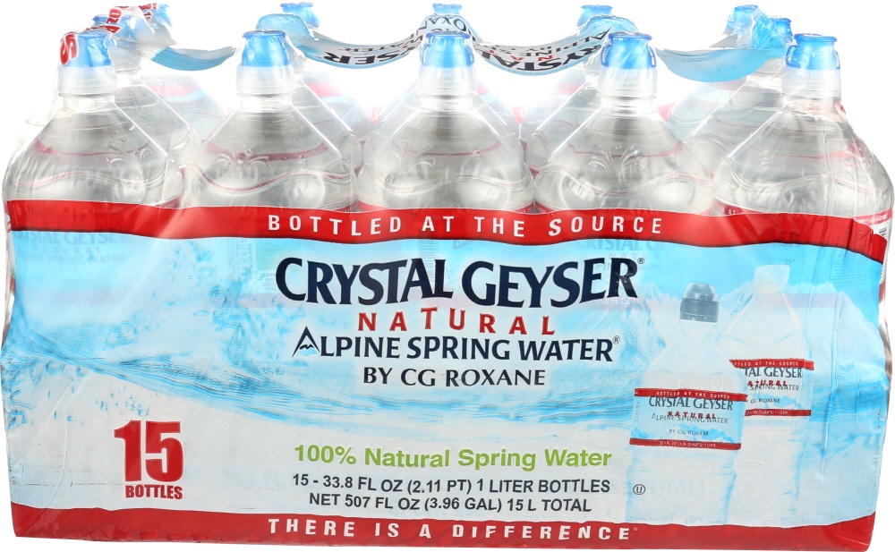 slide 1 of 1, Crystal Geyser Spring Water - 15 ct; 1 liter, 15 ct; 1 liter