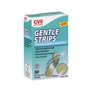 slide 1 of 1, CVS Pharmacy Gentle Strips Hypoallergenic Bandages, 30 ct