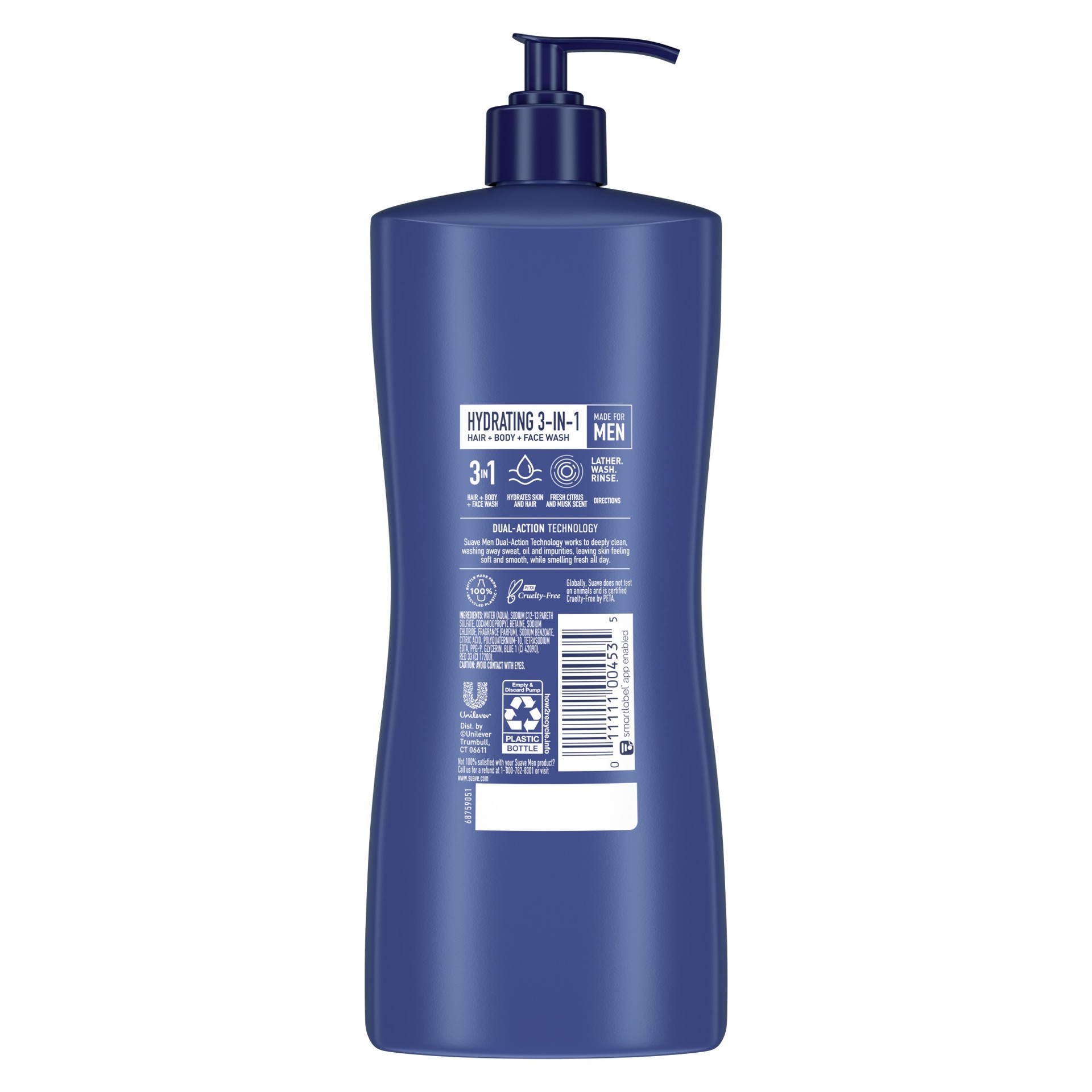 slide 6 of 6, Suave Men 3 in 1 Mens Body Wash, Hair, Face and Body Wash,, 28 oz, 28 fl oz