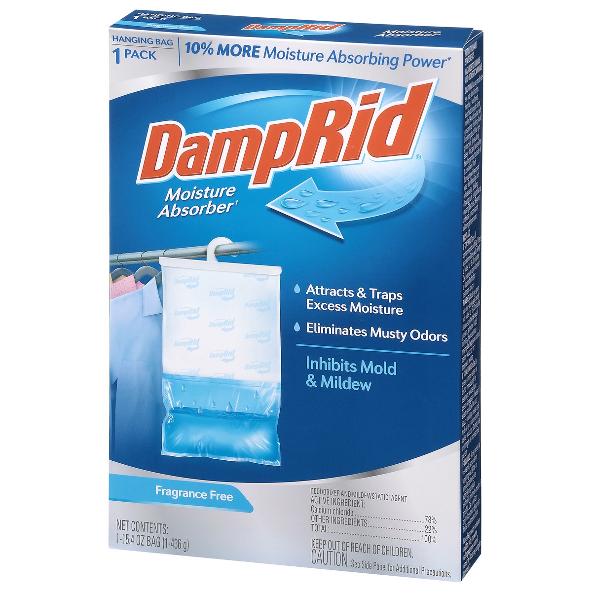 slide 4 of 4, DampRid Hanging Bag Fragrance Free Moisture Absorber 15.4 oz, 15.4 ea