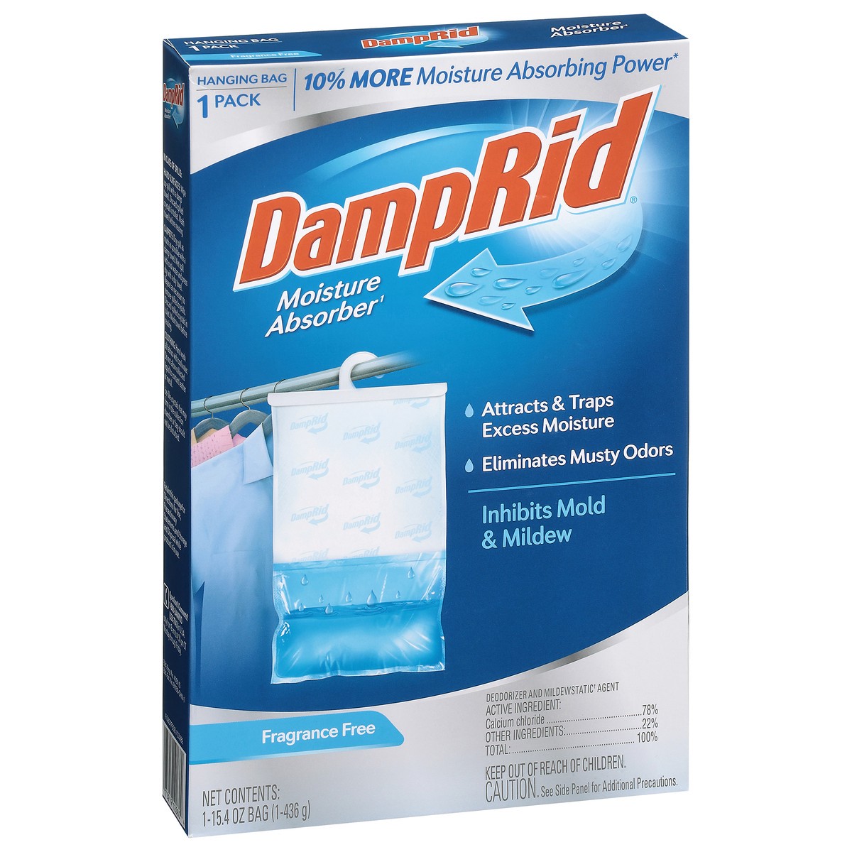 slide 2 of 4, DampRid Hanging Bag Fragrance Free Moisture Absorber 15.4 oz, 15.4 ea