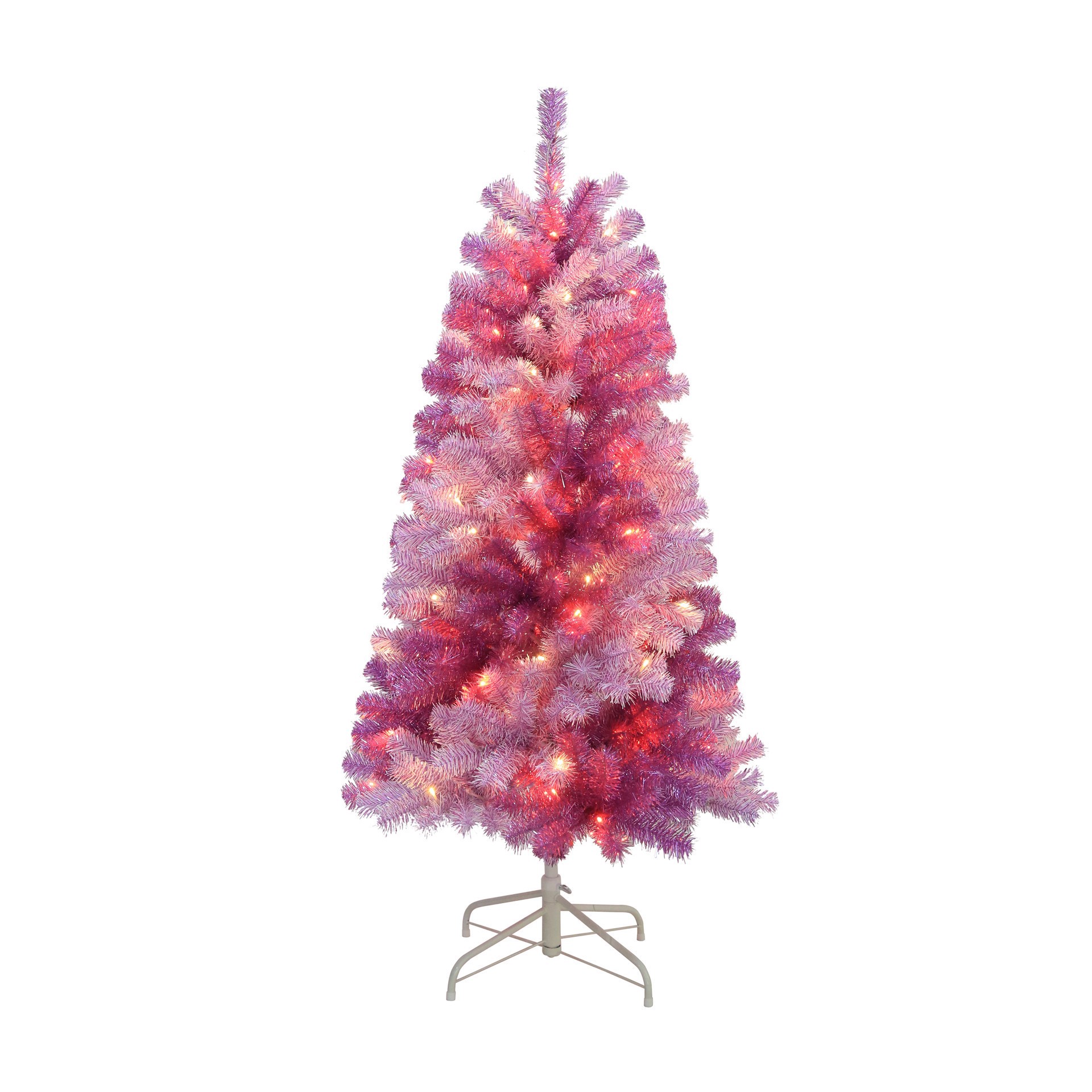 slide 5 of 5, 5ft. Pre-Lit Peppermint Pine Artificial Christmas Tree, Warm White Led Lights By Ashland, 5 ft