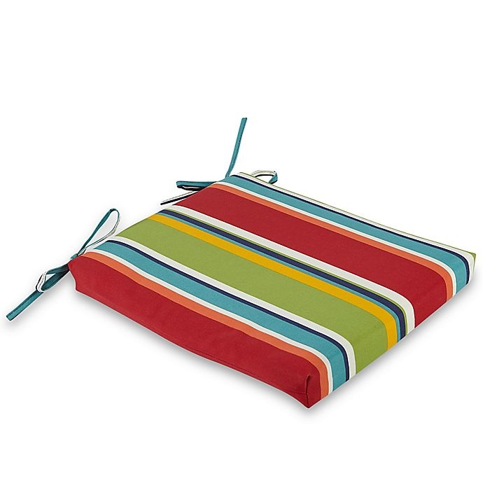 slide 1 of 1, Destination Summer Brady Stripe Tapered Indoor/Outdoor Bistro Cushion - Cherry, 1 ct