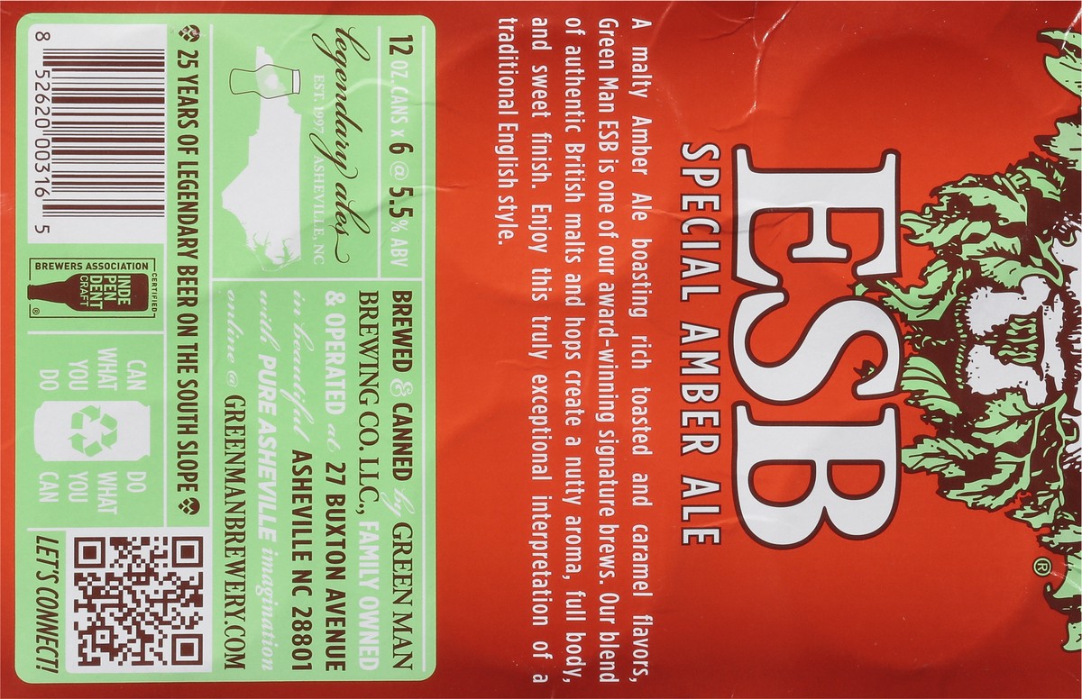 slide 8 of 9, Green Man Brewery Special Amber Ale, 6 ct; 12 fl oz