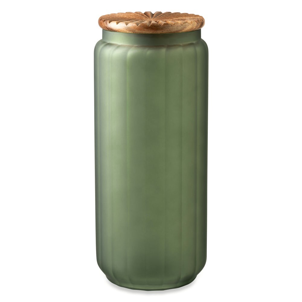 slide 3 of 3, Sds Hd Frosted Glass Canister - Green, 40.5 oz