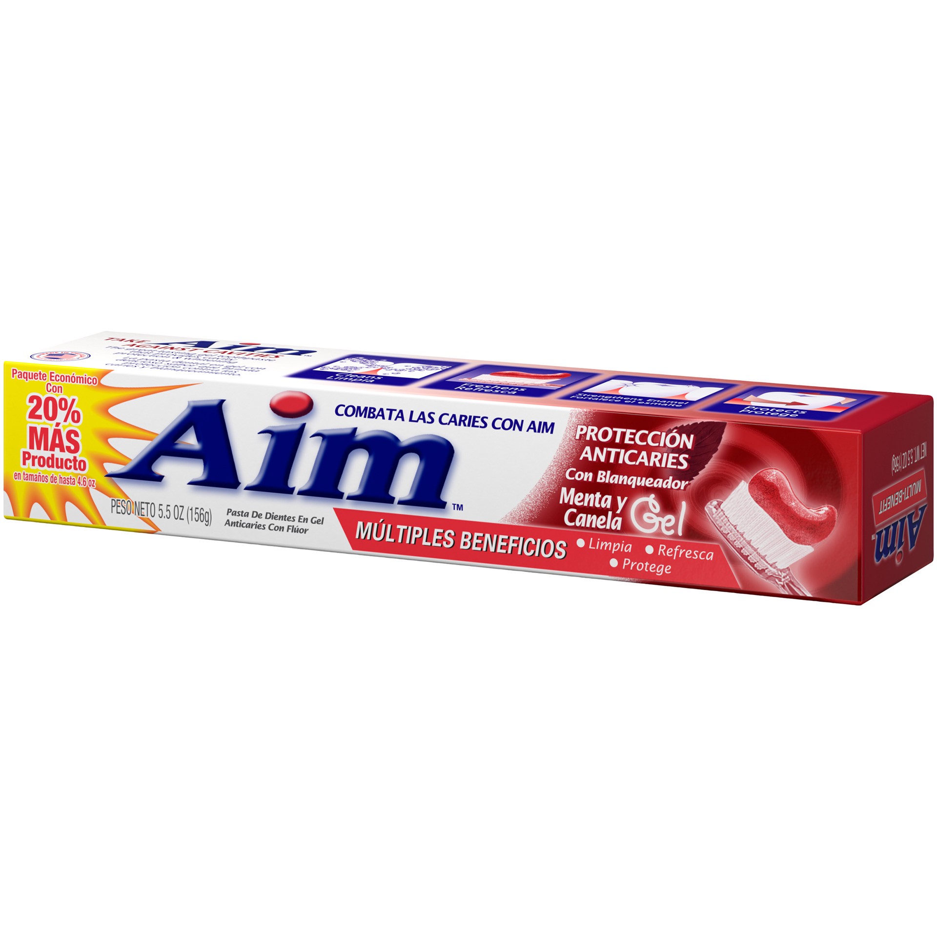 slide 4 of 4, Aim Cavity Protection Fluoride Gel Toothpaste with Whitening, 5.5 OZ, 5.5 oz