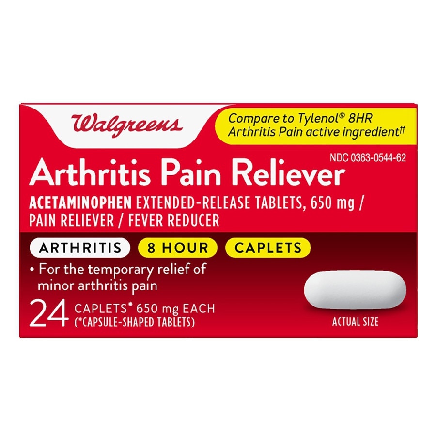 slide 1 of 1, Walgreens Arthritis Pain Reliever Caplets 650Mg, 24 ct