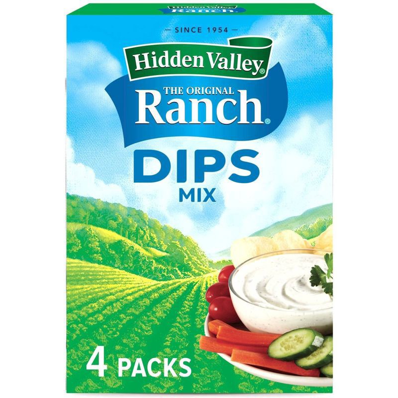 slide 1 of 5, Hidden Valley Original Ranch Dips Mix, Gluten Free, Keto-Friendly - 4 Pk, 4 ct