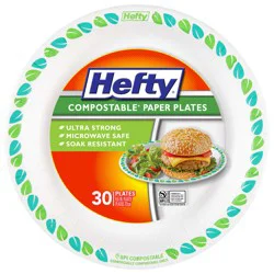 Hefty Compostable 8.6 In Paper Plates 30 Each