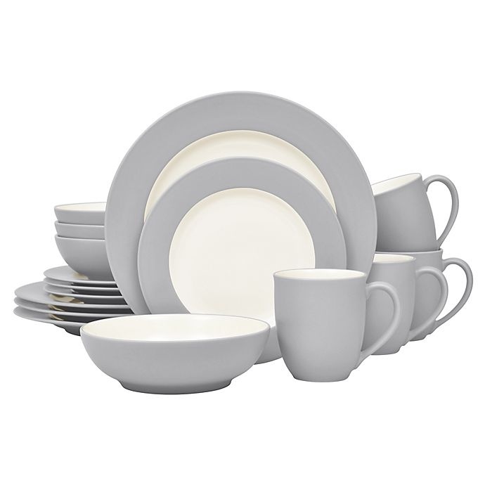 slide 1 of 1, Noritake Colorwave Rim Dinnerware Set - Slate, 16 ct